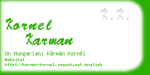 kornel karman business card
