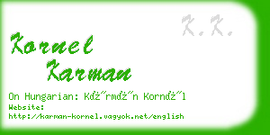 kornel karman business card